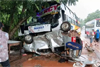 Puttur: 3 seriously hurt after private bus rams into car
